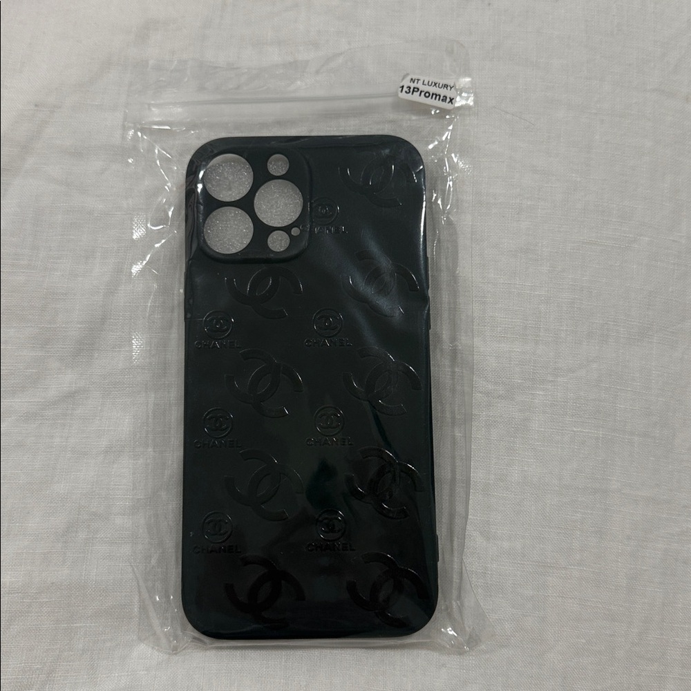Chanel Black Logo Cell Phone Case for 13 Pro Max
